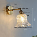 GobekUsa Amber Flower Glass LED Wall Light Fixture for Kitchen Restaurant Bar