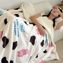 GobekUsa Korean Cartoon Plush Blanket, Soft Nap Sofa Cover for Home Dormitory
