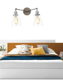 GobekUsa 2 Head LED Wall Lamps Iron Glass Bedroom Stair Light Fixtures