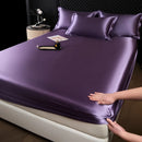 GobekUsa 100% Mulberry Silk Fitted Sheet Set with Pillowcase - Luxury Solid Color Silk Bed Linen