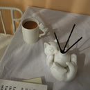 GobekUsa Cat Cartoon Vase: Cute Cat Sculpture Aromatherapy Base for Home Decor