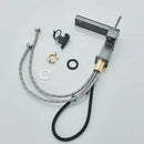 GobekUsa Gun Grey Digital Display Basin Faucet: Modern Black Bathroom Sink Tap with Temperature Display