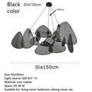 GobekUsa Black Rattan Ceiling Chandelier for Elegant Indoor Lighting