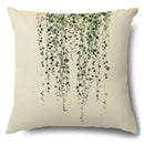 GobekUsa Green Leaves Decorative Pillow Case - Simple Style Cotton Linen Sofa Cushion Cover