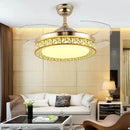 GobekUsa Gold Ceiling Fan Lights Remote Control 36/42inch Dining Bedroom Living Luminaria