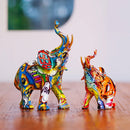 GobekUsa Elephant Resin Figurine: Graffiti Animal Statue for Home Feng Shui Decor