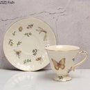 GobekUsa Butterfly Gold Ceramic Cup & Saucer Set