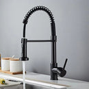GobekUsa Black & Gold Kitchen Faucet: Luxury Brass Pull Out Sink Mixer