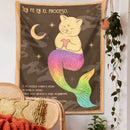 GobekUsa Cat Tapestry: Bohemian Moon Cat Wall Art for Cute Home Decor