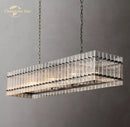 GobekUsa LED San Marco Glass Chandelier: Modern Rectangular Lighting for Dining, Kitchen, Living Room