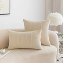 GobekUsa Corduroy Striped Patchwork Throw Pillow Covers Set, Farmhouse Style Yellow Classic Pillowcases