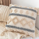 GobekUsa Boho Square Pillowcase with Embroidery & Tassel Detail for Living Room Sofa