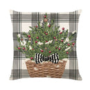GobekUsa Christmas Letter Print Linen Throw Pillow Cover for Holiday Home Decoration