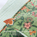 GobekUsa Green Floral Quilt Set 3-Piece Oversized Bedding with Shams