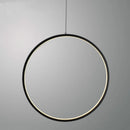 GobekUsa LED Ring Chandelier: Minimalist Black Circle Pendant Light for Living Room Lighting