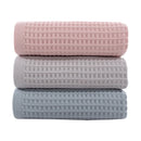 GobekUsa Cotton Waffle Towel Bath Set for Adults & Children - 70*140cm & 34*74cm