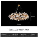 GobekUsa Kapok Flower Glass Crystal Chandelier for Living Room Dining Bedroom