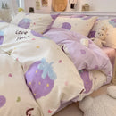 GobekUsa Cartoon Printed Cotton Quilt Cover Set - Soft, Breathable, Colorfast Bedding