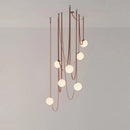 GobekUsa Glass Ball Pendant Lamp for Loft Living Dining Room, LED Lighting