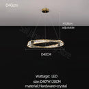 GobekUsa Crystal Chandelier: Modern Circular LED Lighting for Luxurious Living Room, Bedroom, Dining Room