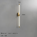 GobekUsa Acrylic Line LED Wall Lights Dimming Gold Black Metal for Living Room Bedroom