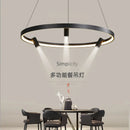 GobekUsa Black Round Spotlight Chandelier Pendant Light for Home Decor and Dining Room