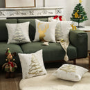 GobekUsa Christmas Tree Embroidered Cushion Cover - Festive Decor Pillow Cover