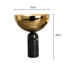 GobekUsa Golden Fruit Bowl Metal Handicraft with Marble Base Storage Container Tray