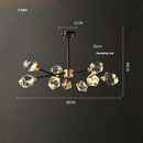 GobekUsa Black Gold Crystal Chandelier LED Light for Luxury Home Decor