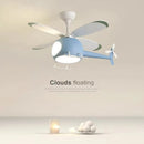 GobekUsa Helicopter Ceiling Fan Chandeliers: Nordic Creative Kids Room Decor Lamp