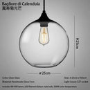 Handmade Glass Nordic Pendant Light With Chrome Finish