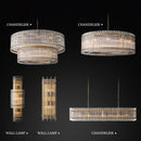GobekUsa Gold Double Layer Ring Crystal Pendant Light for Bedroom Dining Living Room