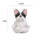 GobekUsa Bulldog Resin Statue Yoga Sculpture Miniature Figurine Home Garden Decor