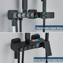 GobekUsa Black 4-Way Digital Shower System with Rainfall Head and Bidet