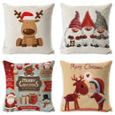 GobekUsa Christmas Deer Linen Pillow Cover 45x45cm for Home Sofa Decor