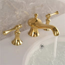 GobekUsa Gold Widespread Bathroom Faucet with Waterfall Design