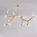 GobekUsa LED Chandelier: Modern Gold Black Ceiling Pendant for Kitchen Dining Living Bedroom
