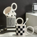 GobekUsa Korean Style Fatty Mug Splash Ink Plastic Cup Couple Coffee Tea Drinkware