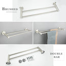 GobekUsa Brushed Nickel Stainless Steel Bathroom Hardware Set Towel Bar Ring Holder Robe Hook