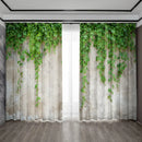 GobekUsa Green Leaf Plant Printed Curtains for Home Decoration and Modern Vibes