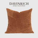 GobekUsa Brown Corduroy Patchwork Cushion Cover 50x50cm Modern Luxury Pillow Case