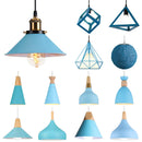 GobekUsa Blue Nordic Pendant Lights E27 Modern Hanging Lamps for Living Dining Kitchen