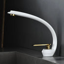 GobekUsa Gold Black Bathroom Faucet Brass Sink Mixer Tap Single Handle Hot Cold Brush Gold