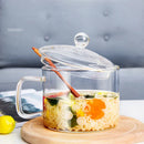 GobekUsa Glass Salad Bowl with Lid, Large Capacity, Creative Design