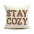 GobekUsa Christmas Cartoon Candy Cushion Cover - Nordic Red Festival Patchwork Embroidered Design