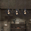 GobekUsa Black Geometric Square Pendant Light for Kitchen Island, Bedroom, Hallway