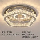 GobekUsa Crystal LED Ceiling Fan Remote Control Modern Bedroom Light Fixtures