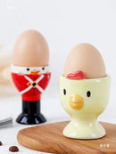 GobekUsa Chicken Shape Ceramic Egg Cup Holder Stand for Kids Breakfast Tableware