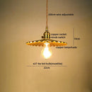 GobekUsa Japanese Style LED Pendant Lamp Copper Glass Hanging Light Fixtures