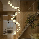 GobekUsa Gold Acrylic Chandelier - Modern Staircase LED Lighting